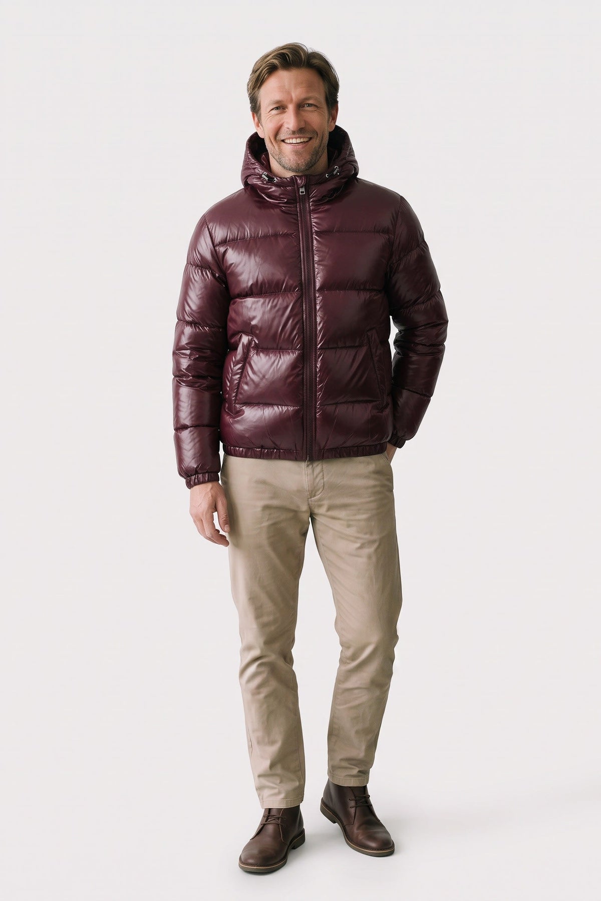 Herren Steppjacke mit Kapuze und durchgehendem Reissverschluss – 8