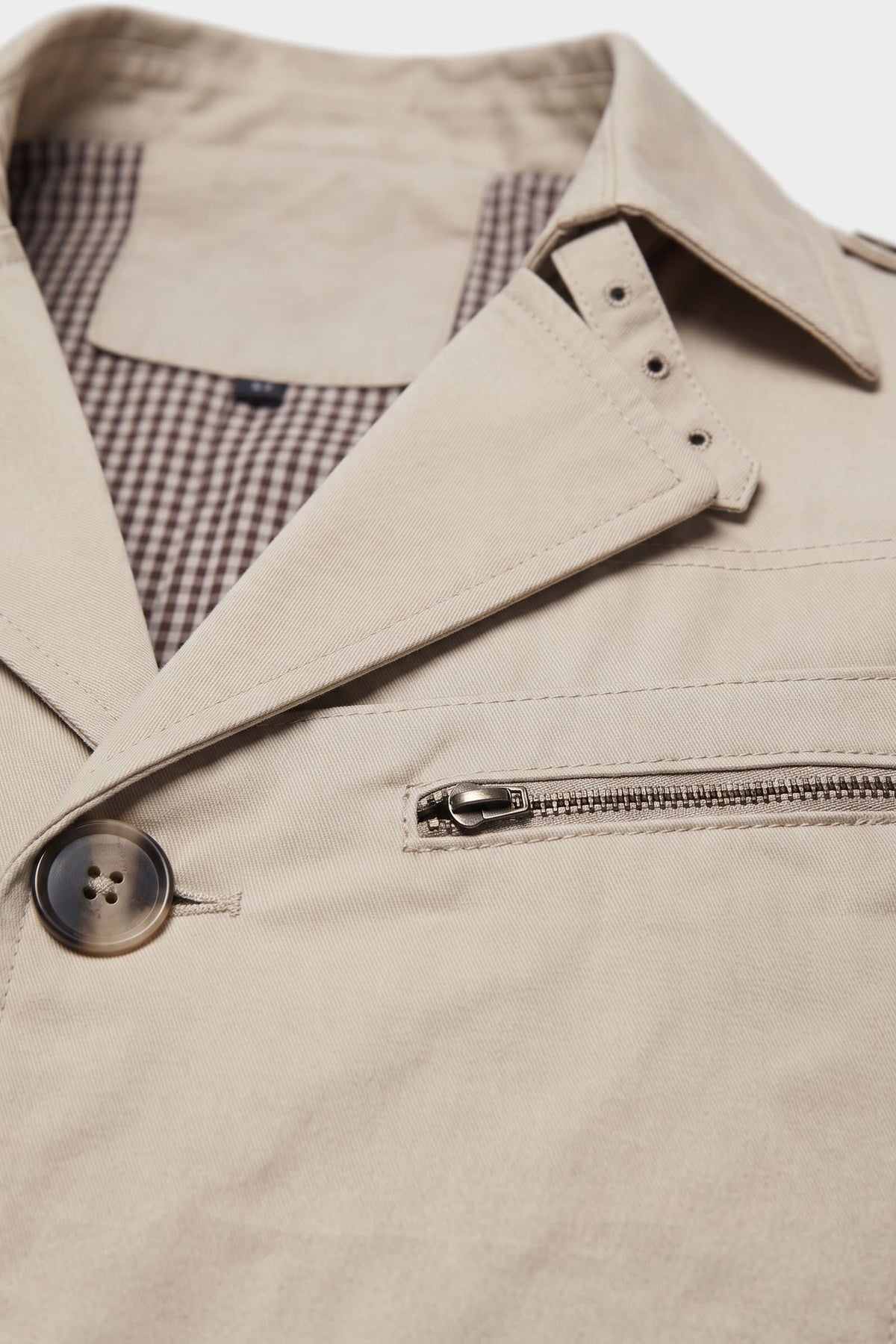Herren Trenchjacke mit Reverskragen und Schulterklappen – 2