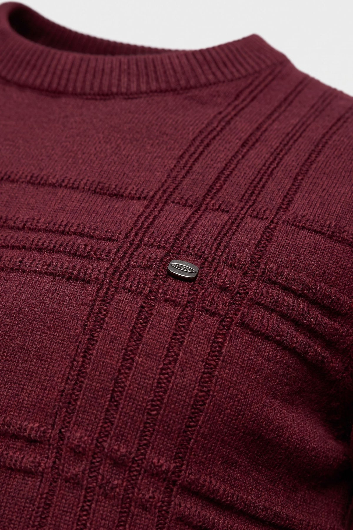 Herren Strickpullover mit gerippten Bündchen und Streifendetail an Schulter und Brust – 2