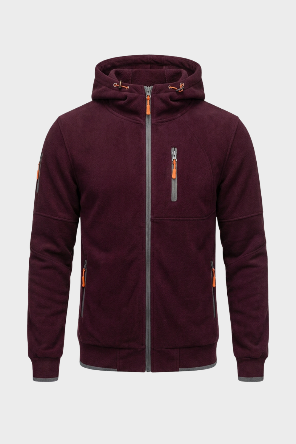 Herren Kapuzenjacke mit Kordelzug-Kapuze und Reißverschlusstaschen – 11