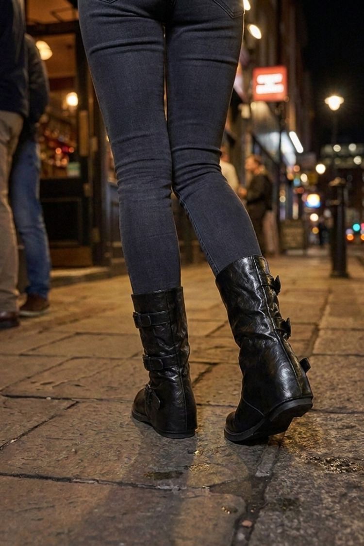 Damen Blockabsatz Stiefeletten | Schnallen