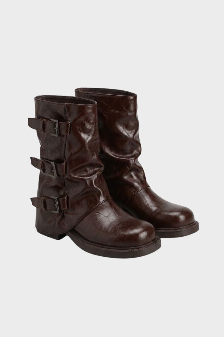 Damen Blockabsatz Stiefeletten | Schnallen