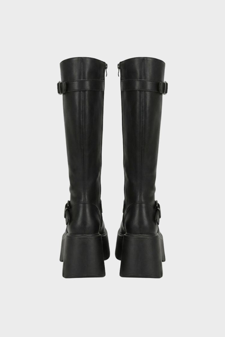 Damen Kniehohe Stiefel | Plateausohle