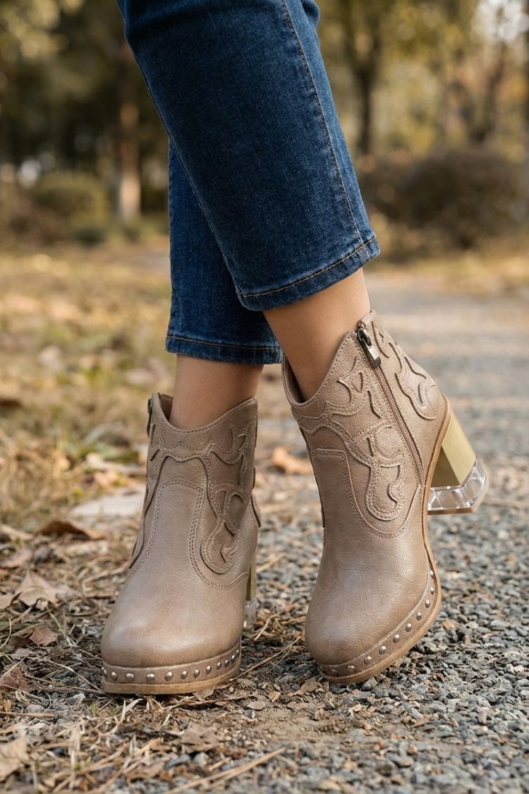 Damen Westernstiefelette | Blockabsatz