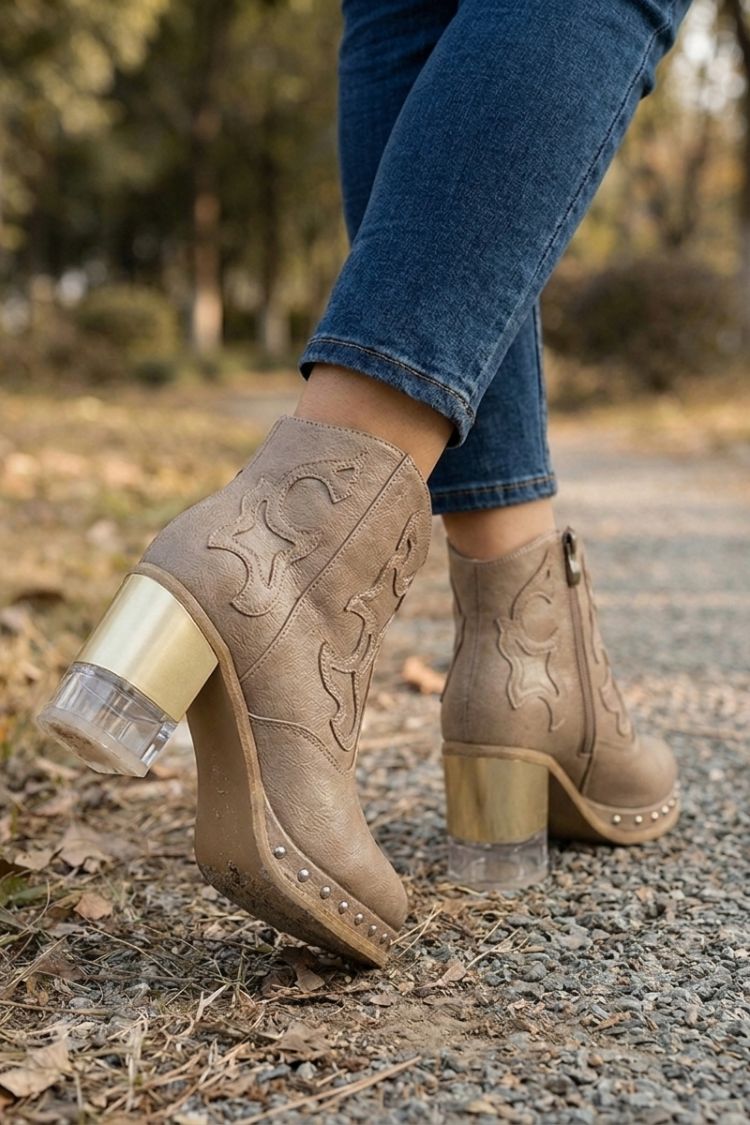 Damen Westernstiefelette | Blockabsatz