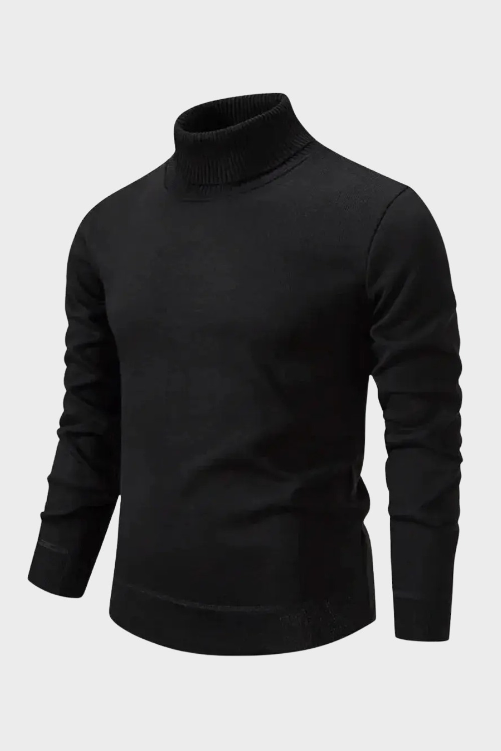 Herren Rollkragenpullover | Enger Schnitt — Black