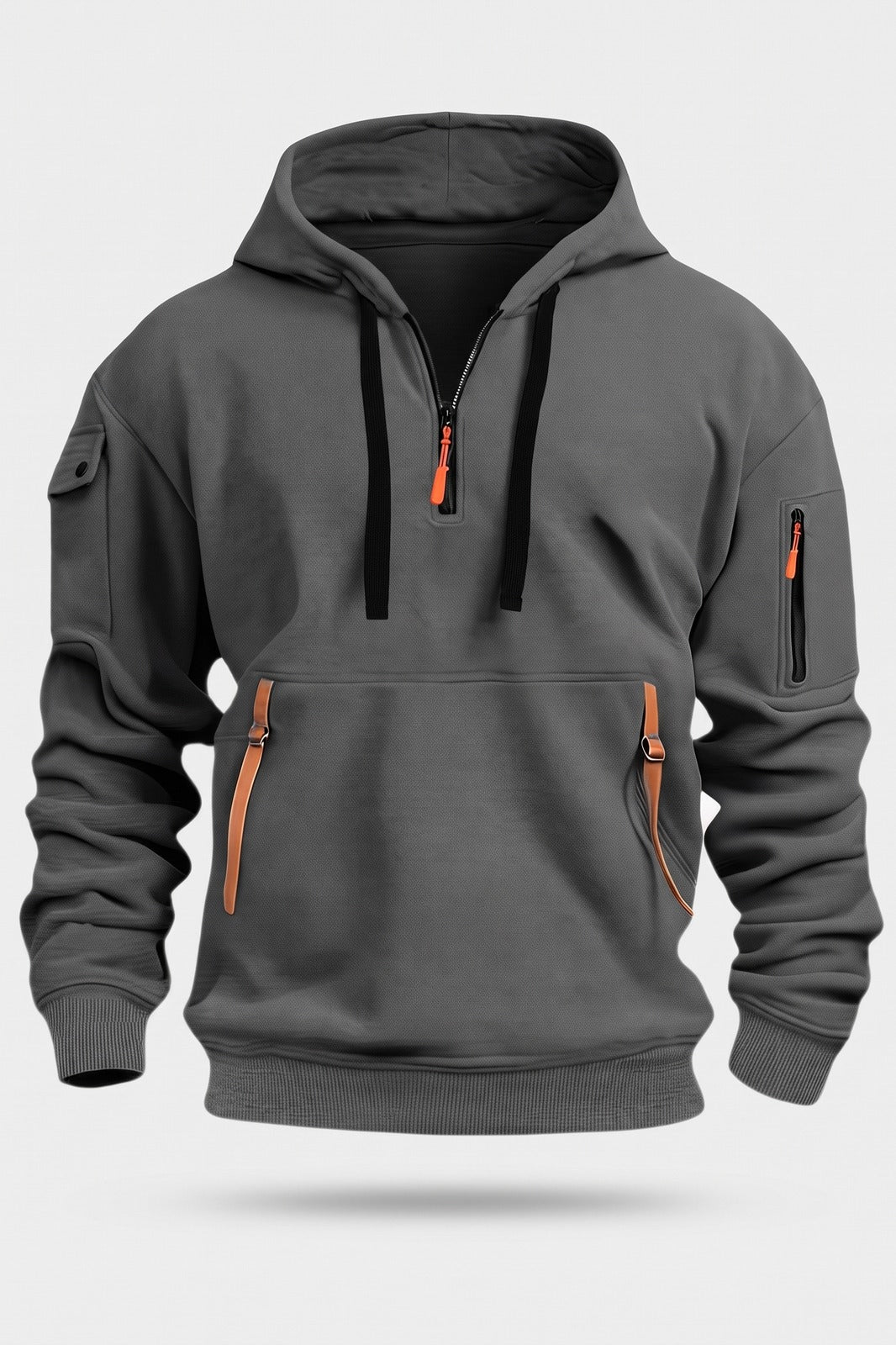 Herren Kapuzenhoodie | Taschen — Anthrazit — Packshot