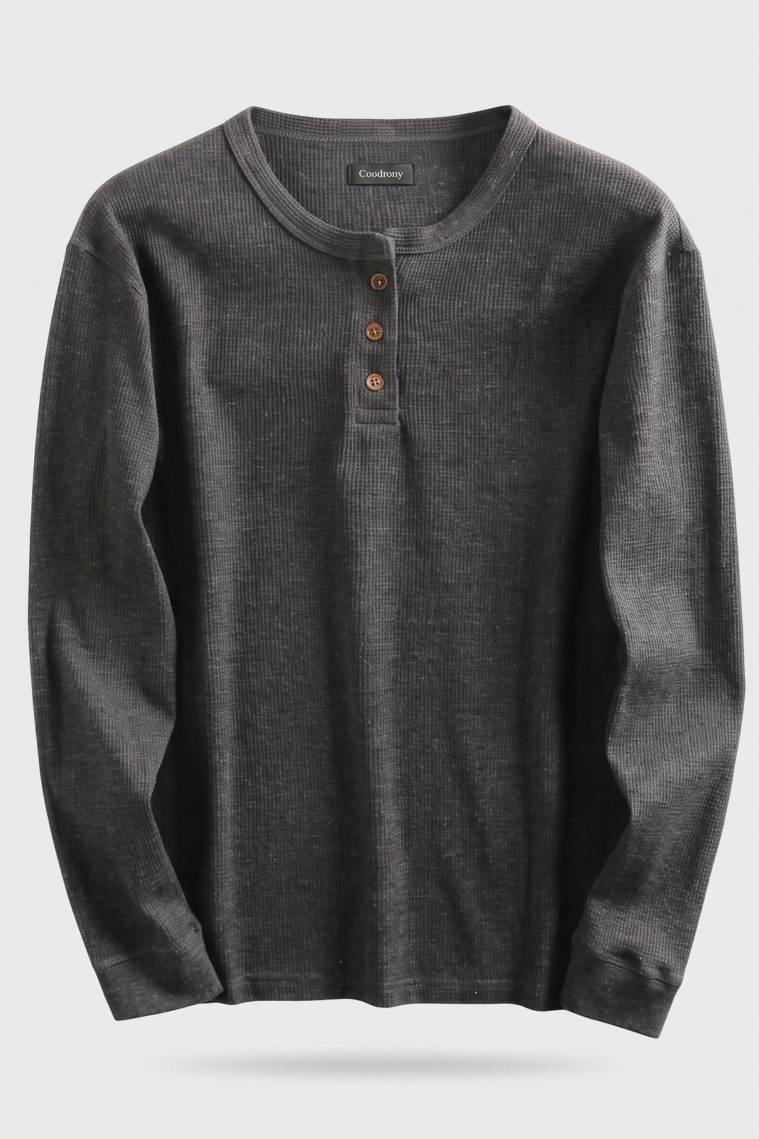Herren Henley-Shirt | Knopfleiste — Anthrazit — Packshot