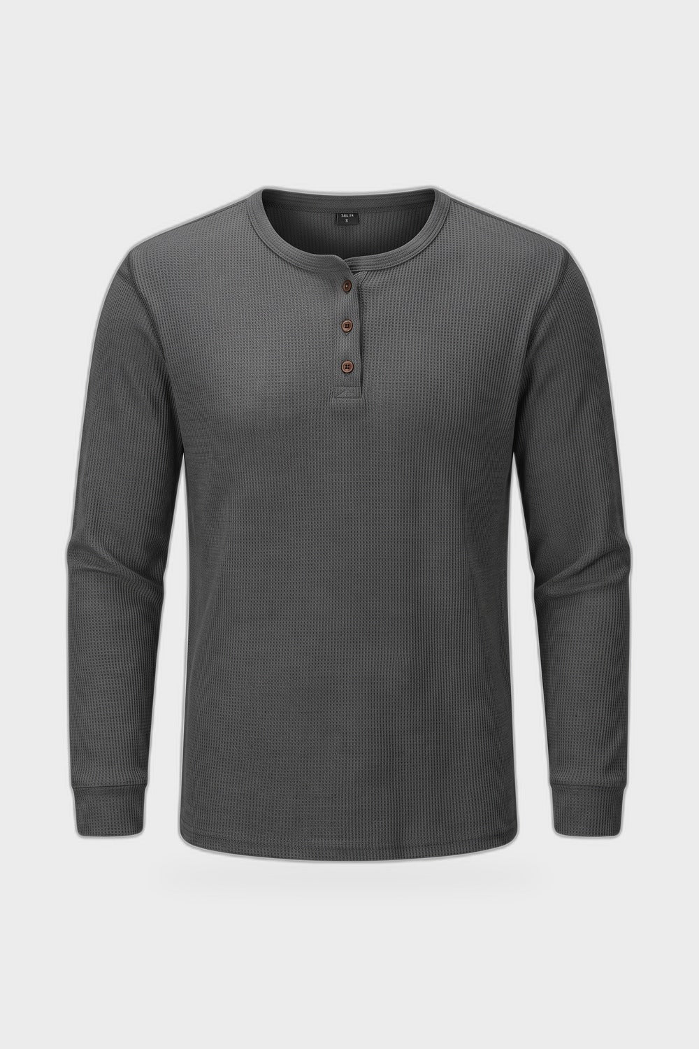 Herren Henley-Shirt | Knopfleiste — Anthrazit — Produktansicht