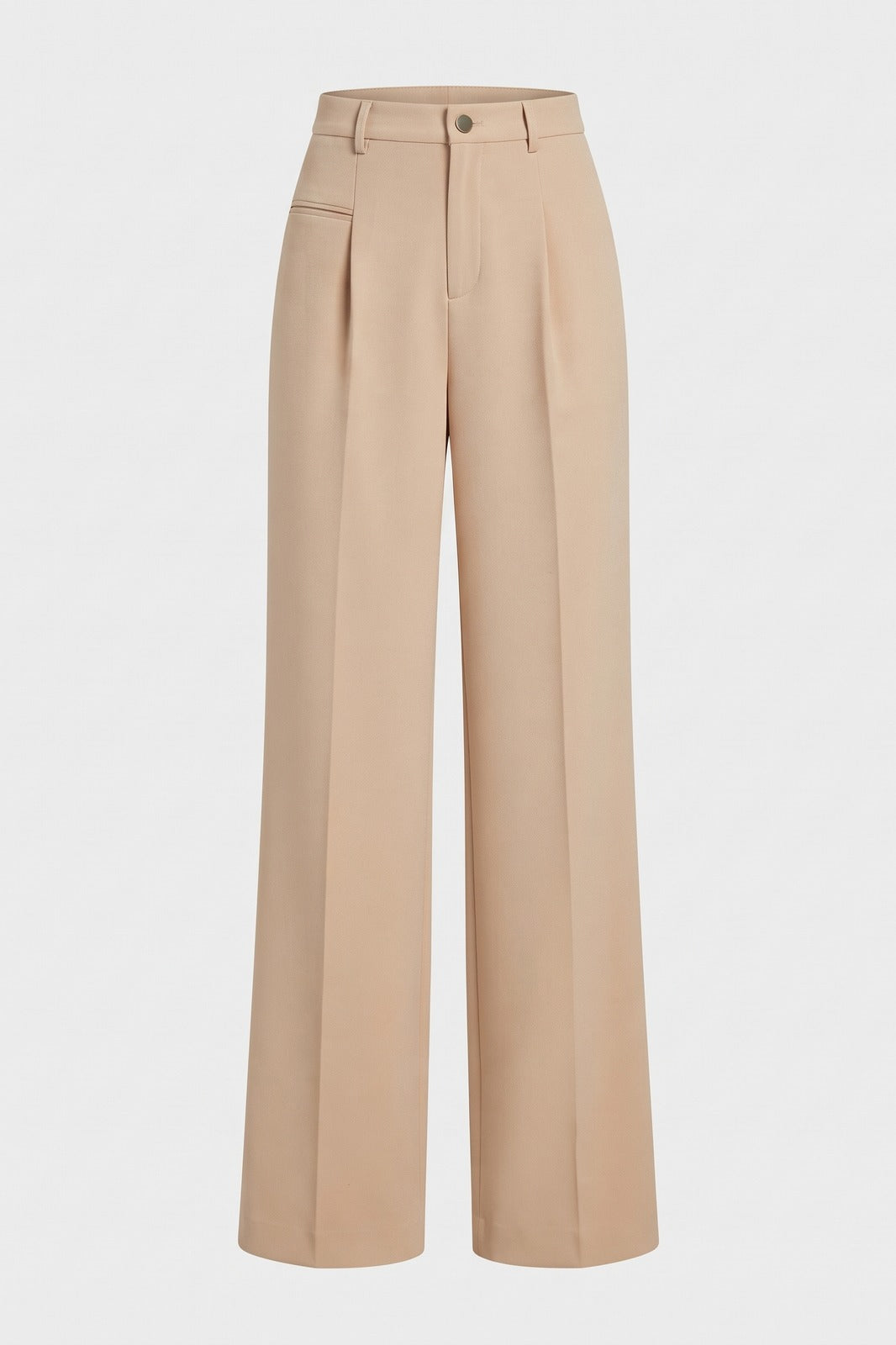 Damen Lockere Palazzohose | Bundfalten — Beige — Packshot
