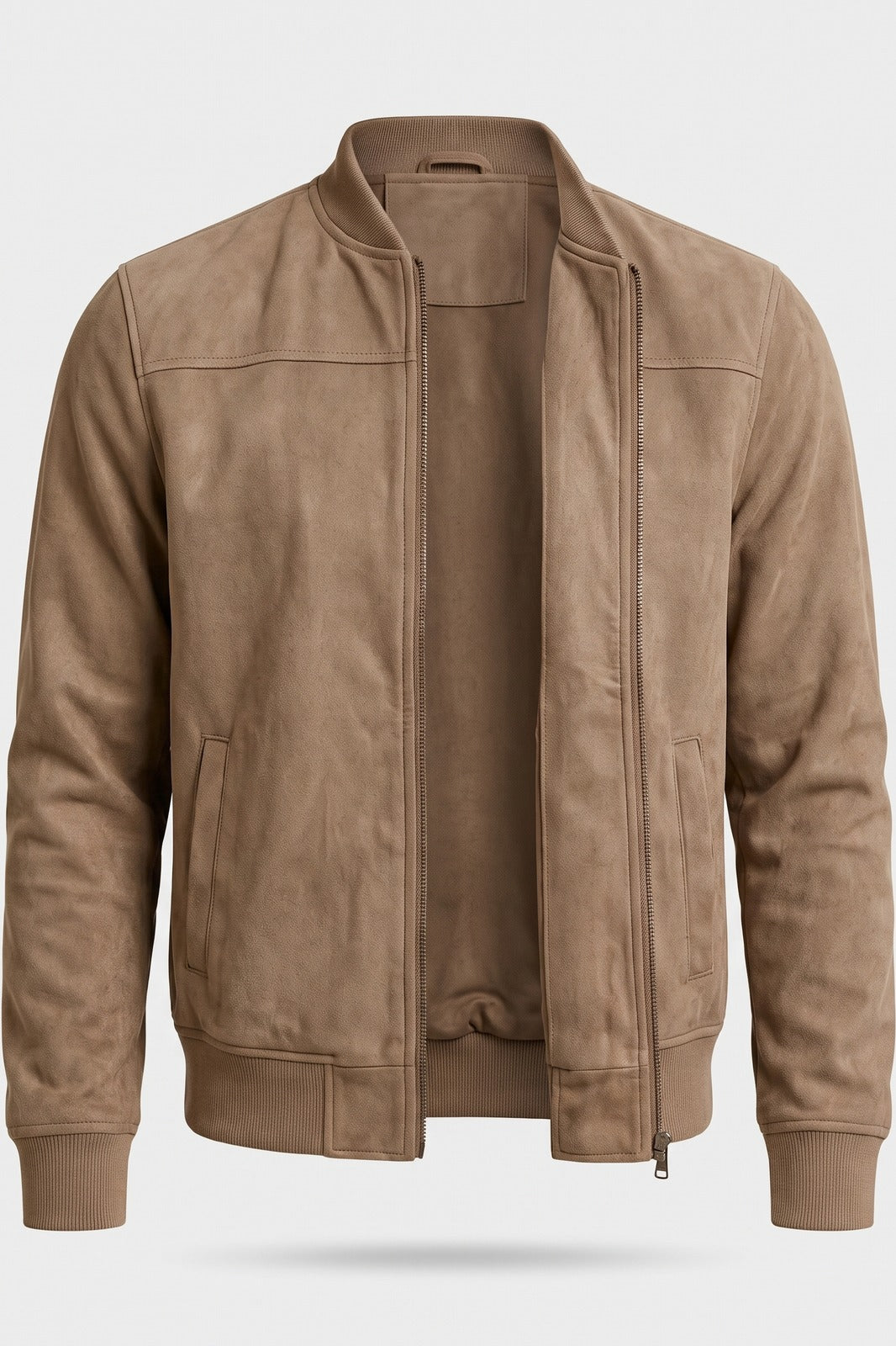 Herren Bomberjacke | Stehkragen — Beige — Packshot