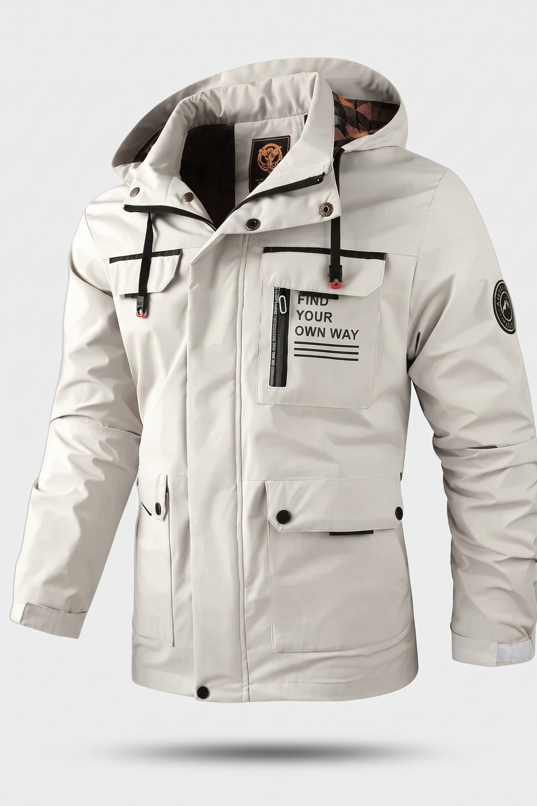Herren Kapuzenjacke | Modern — Beige — Packshot