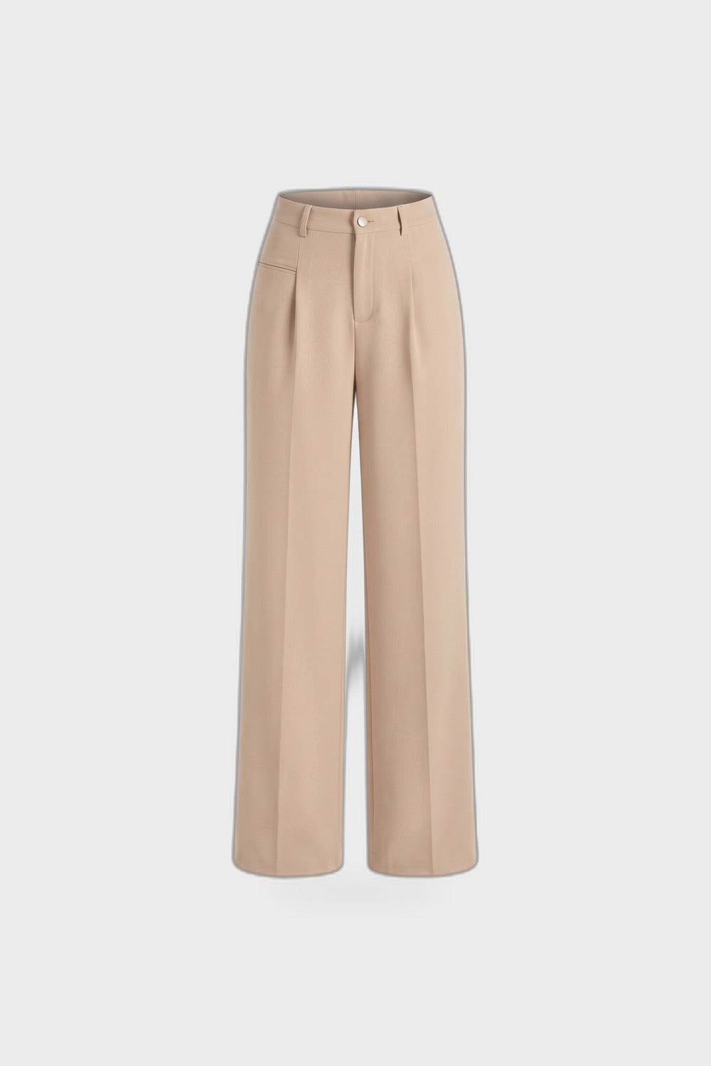 Damen Lockere Palazzohose | Bundfalten — Beige — Produktansicht