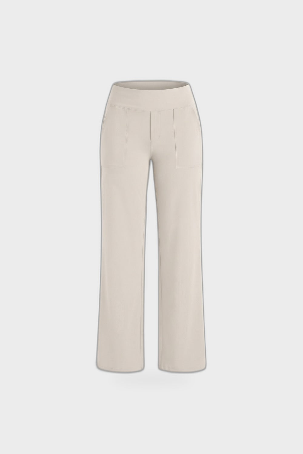 Damen Stretchhose | Hoher Bund — Beige — Produktansicht