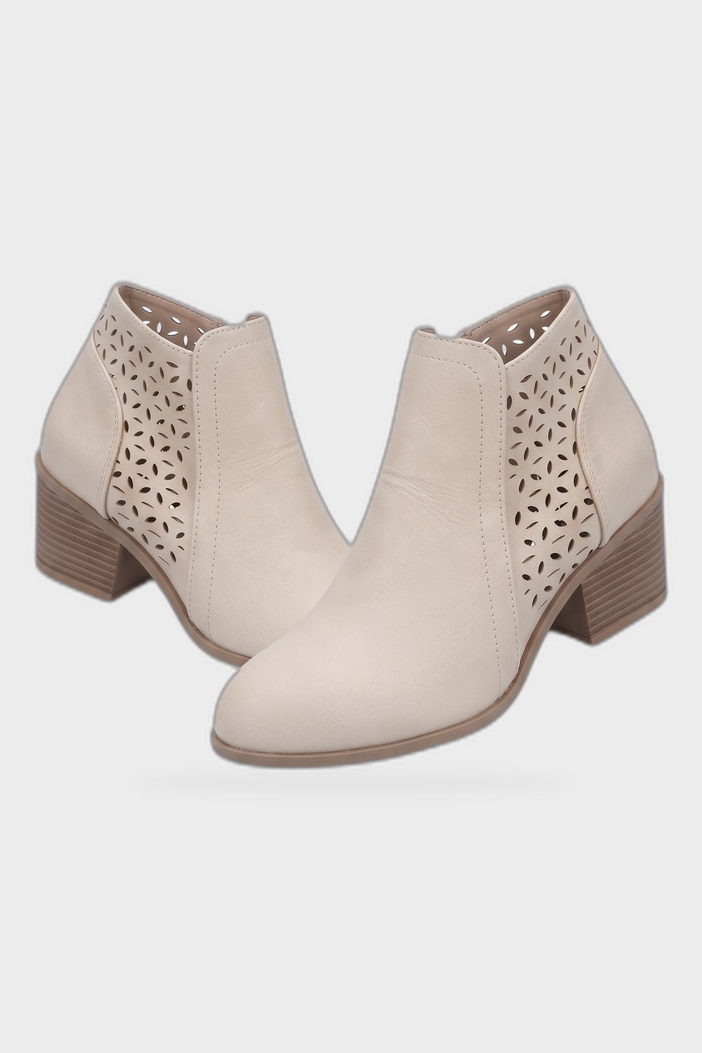 Damen Ankle Boots | Reissverschluss — Beige — Produktansicht