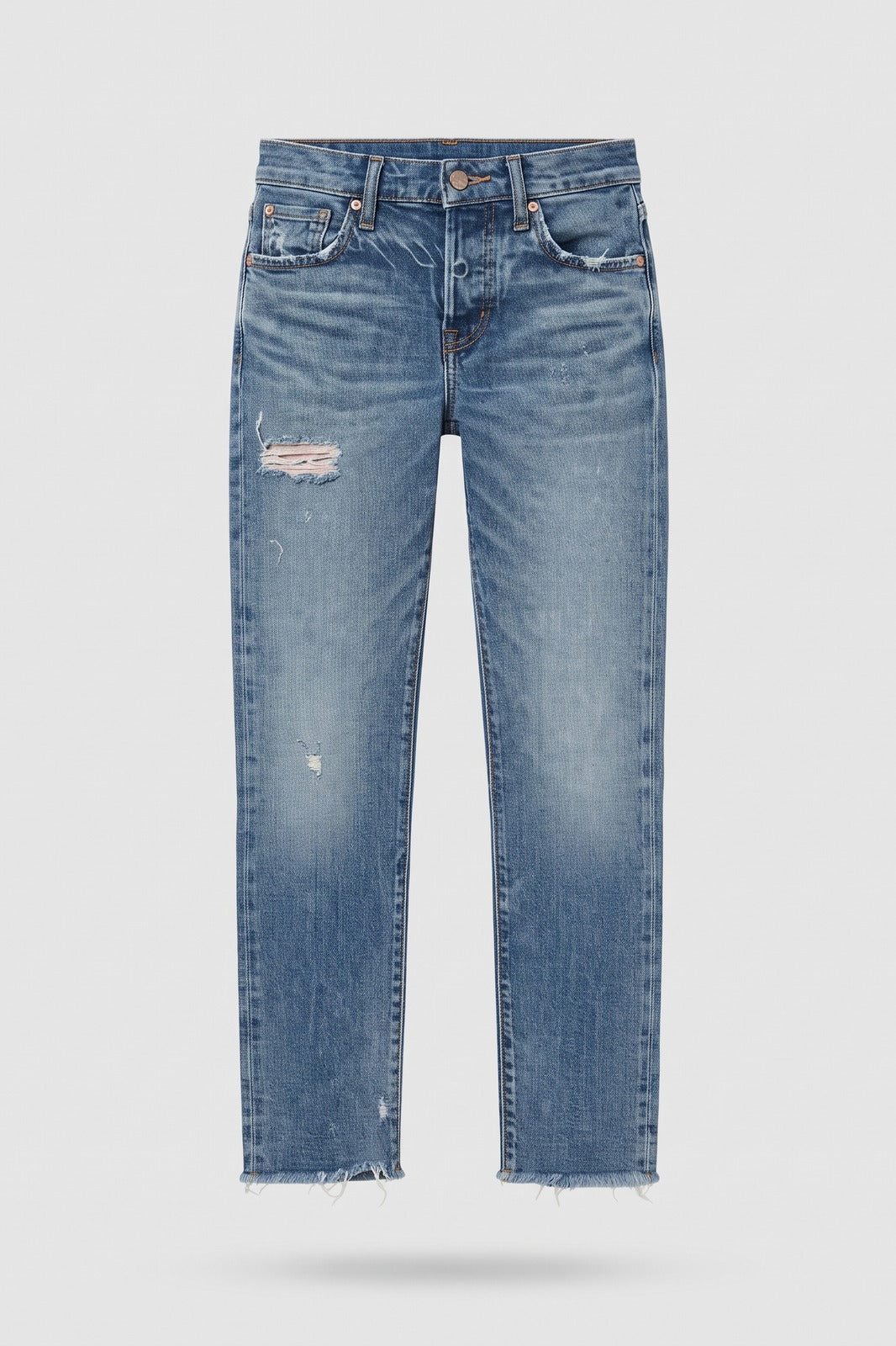 Damen Cropped Jeans | Gerades Bein — Blau — Packshot