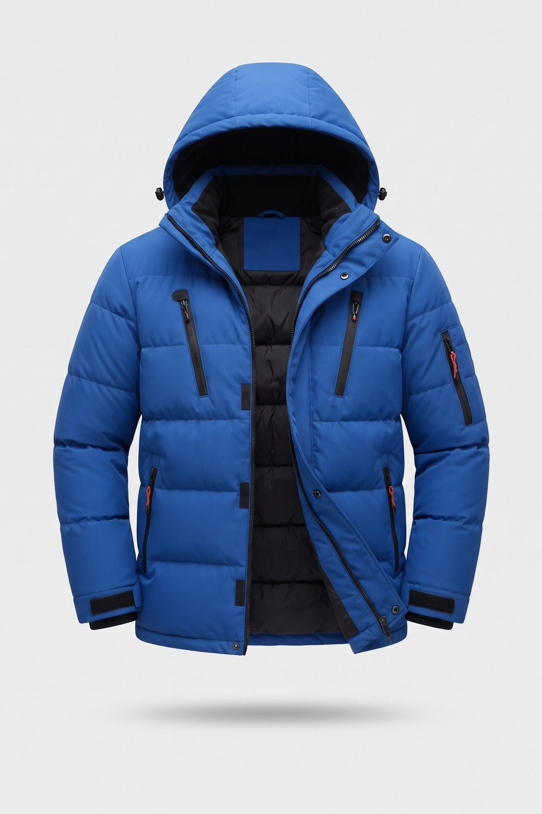 Herren Steppjacke mit Kapuze | Stehkragen — Blau — Packshot