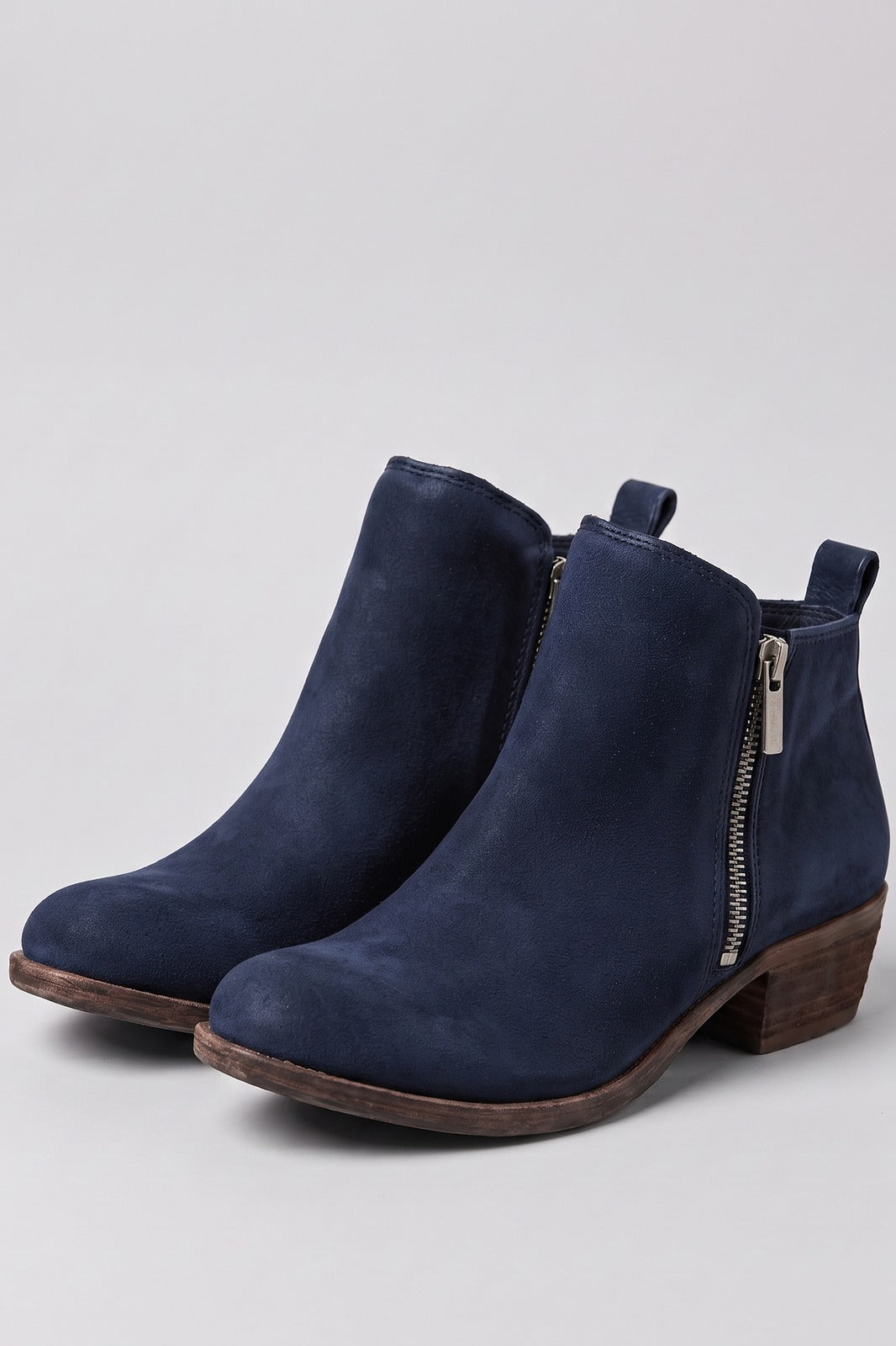 Damen Ankle Boots | Blockabsatz — Blau — shoe_main — am Modell