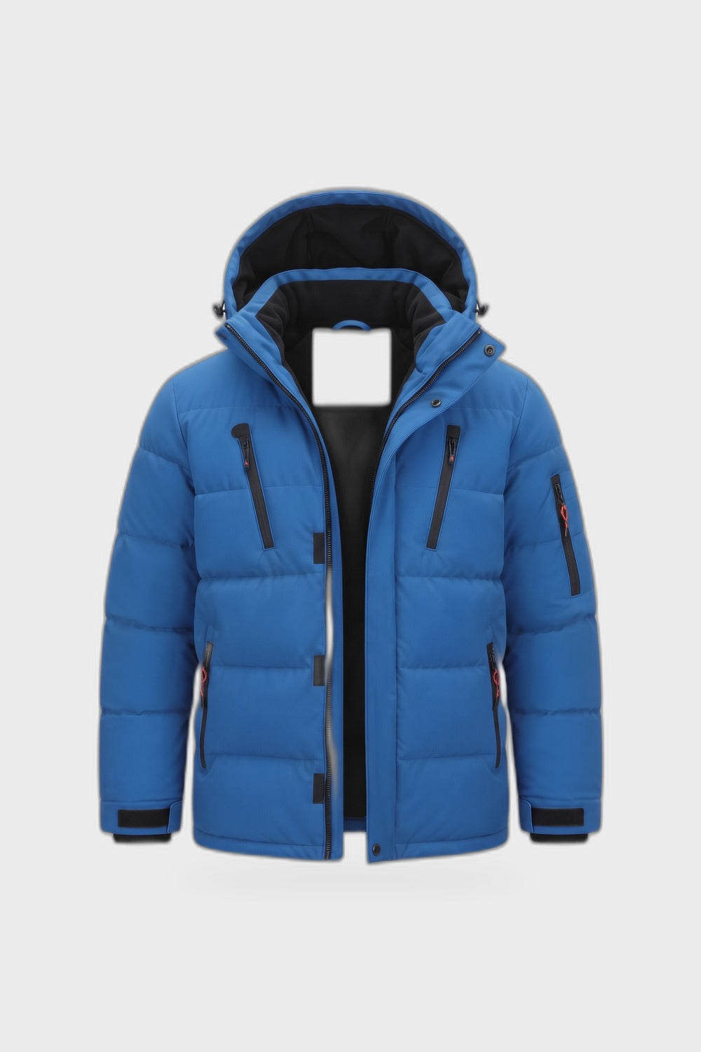 Herren Steppjacke mit Kapuze | Stehkragen — Blau — Produktansicht