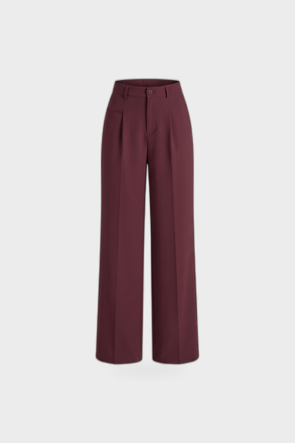 Damen Lockere Palazzohose | Bundfalten — Bordeaux — Produktansicht