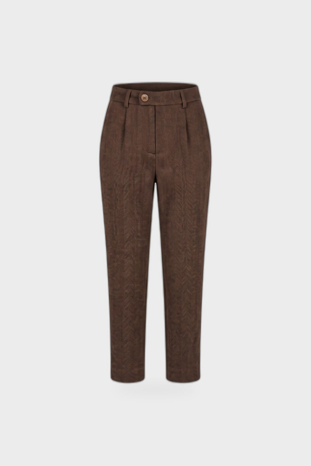 Herren Hose | Gerader Schnitt & Fischgrat — Braun — Produktansicht
