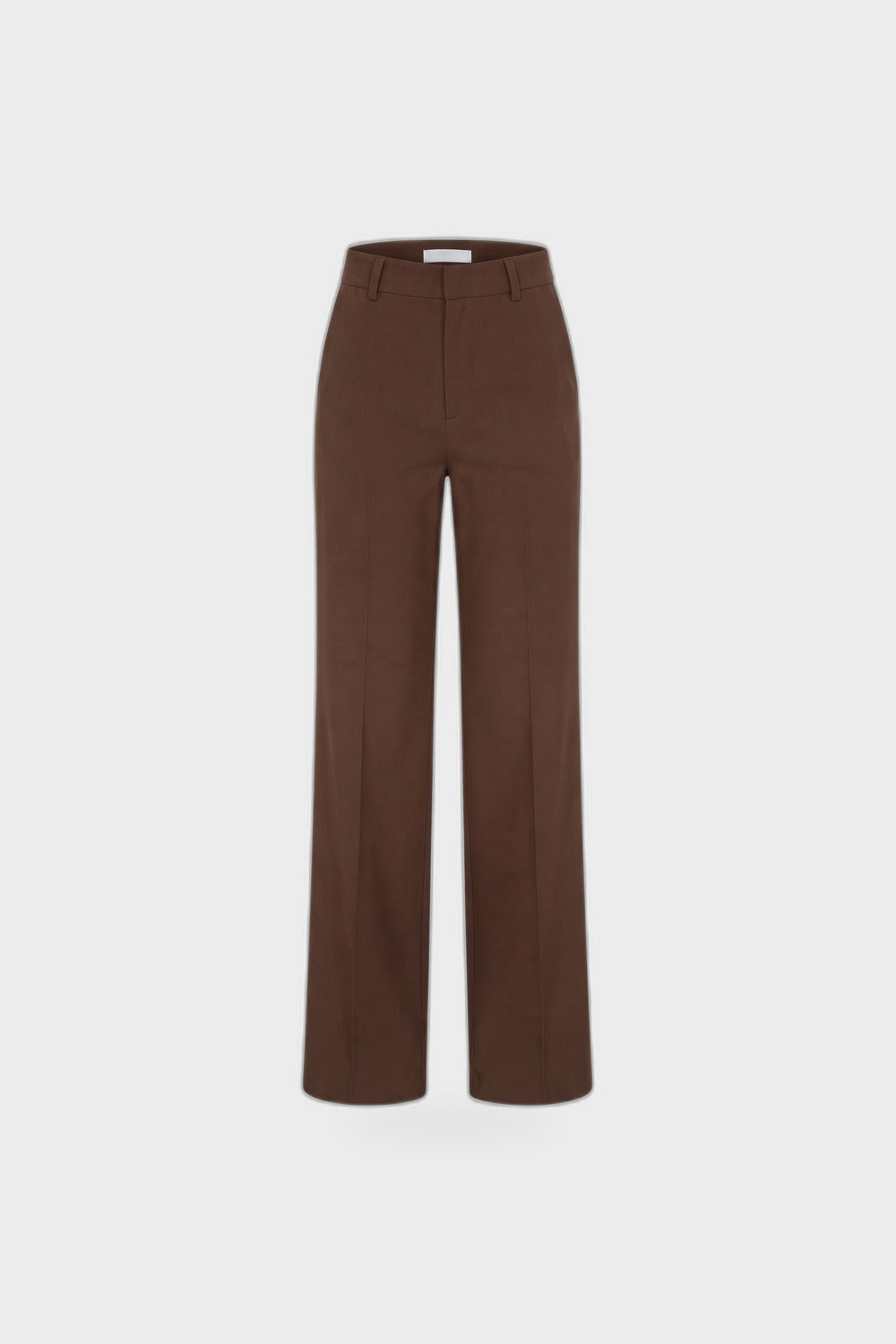 Damen Elegante Stoffhose | Gerades Bein — Dunkelbraun — Produktansicht