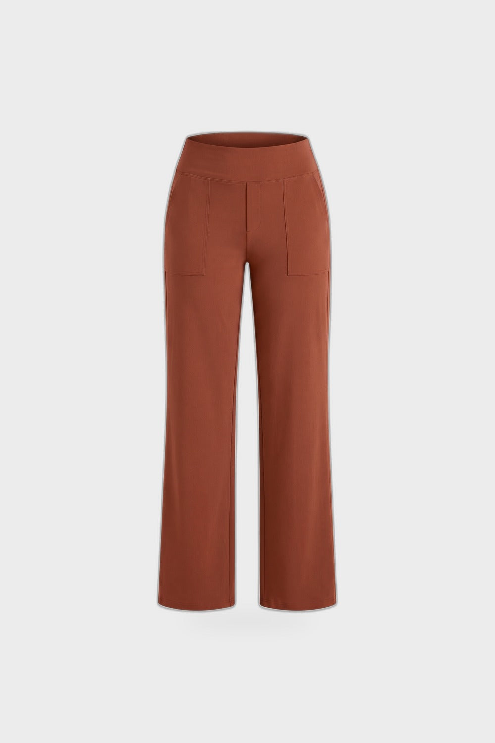 Damen Stretchhose | Hoher Bund — Dunkelbraun — Produktansicht