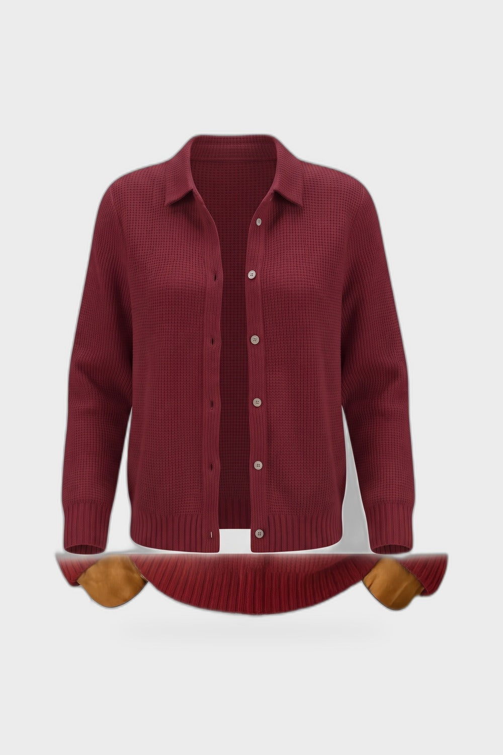 Damen Strickjacke | Lockere Passform — Dunkelrot — Produktansicht