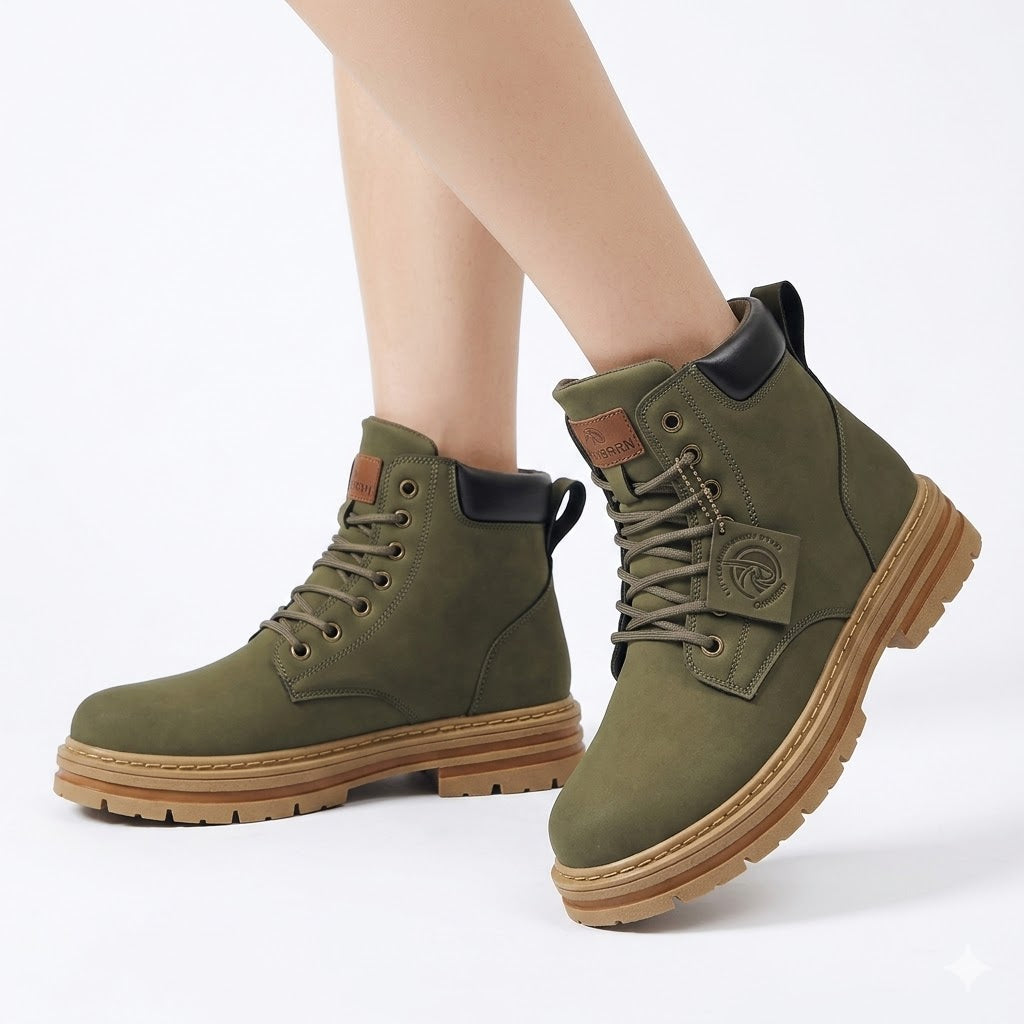 Herren Arbeitsstiefel mit runder Schnürung und profilierter Laufsohle