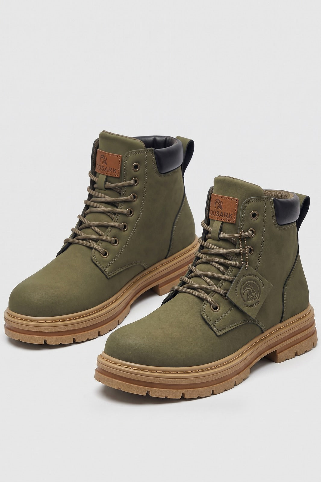Herren Arbeitsstiefel | Profilsohle — Grün — shoe_main — am Modell
