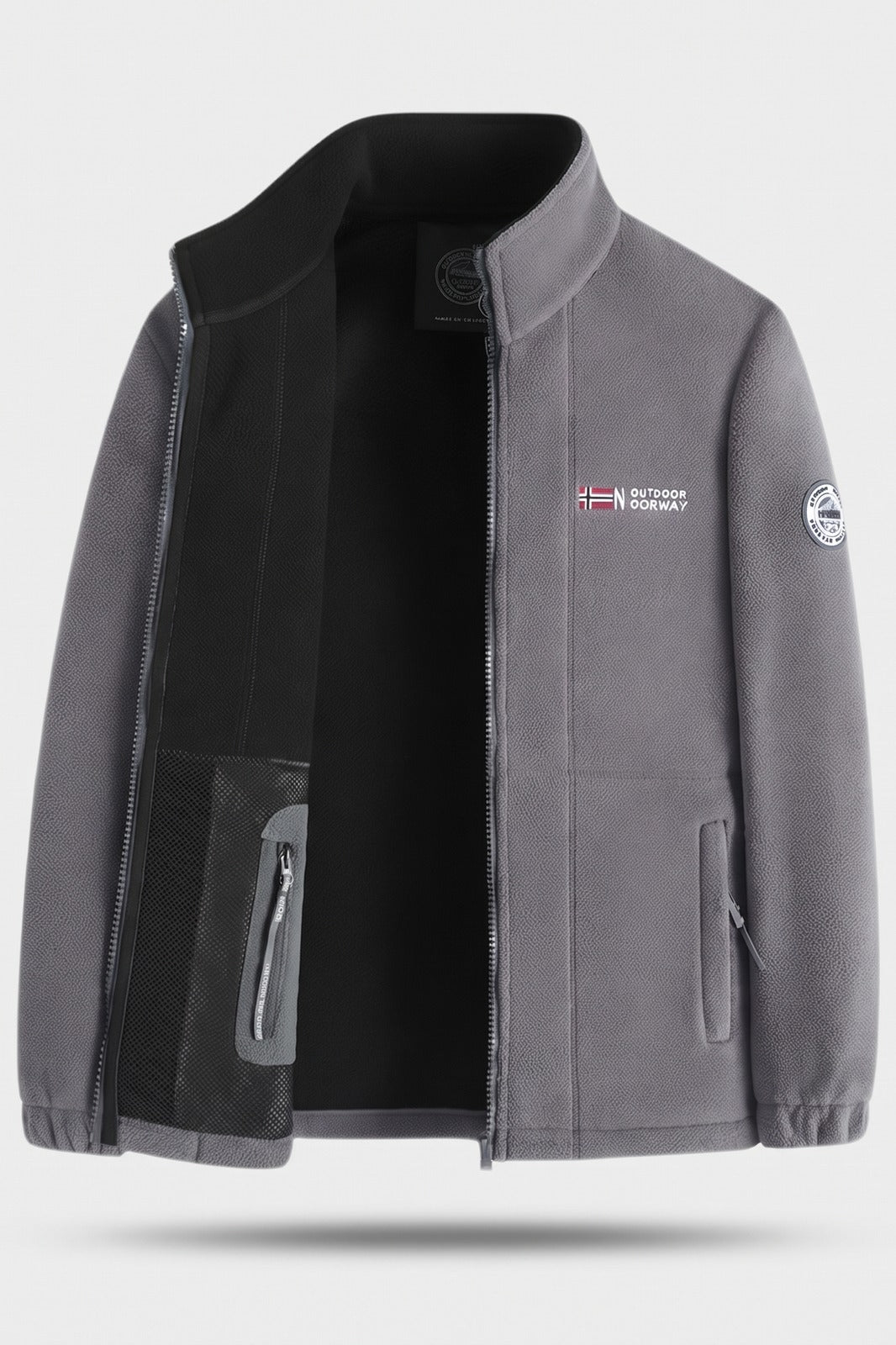 Herren Fleecejacke | Sportlicher Look — Grau — Packshot
