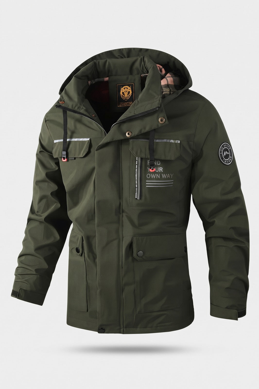 Herren Kapuzenjacke | Modern — Grün — Packshot
