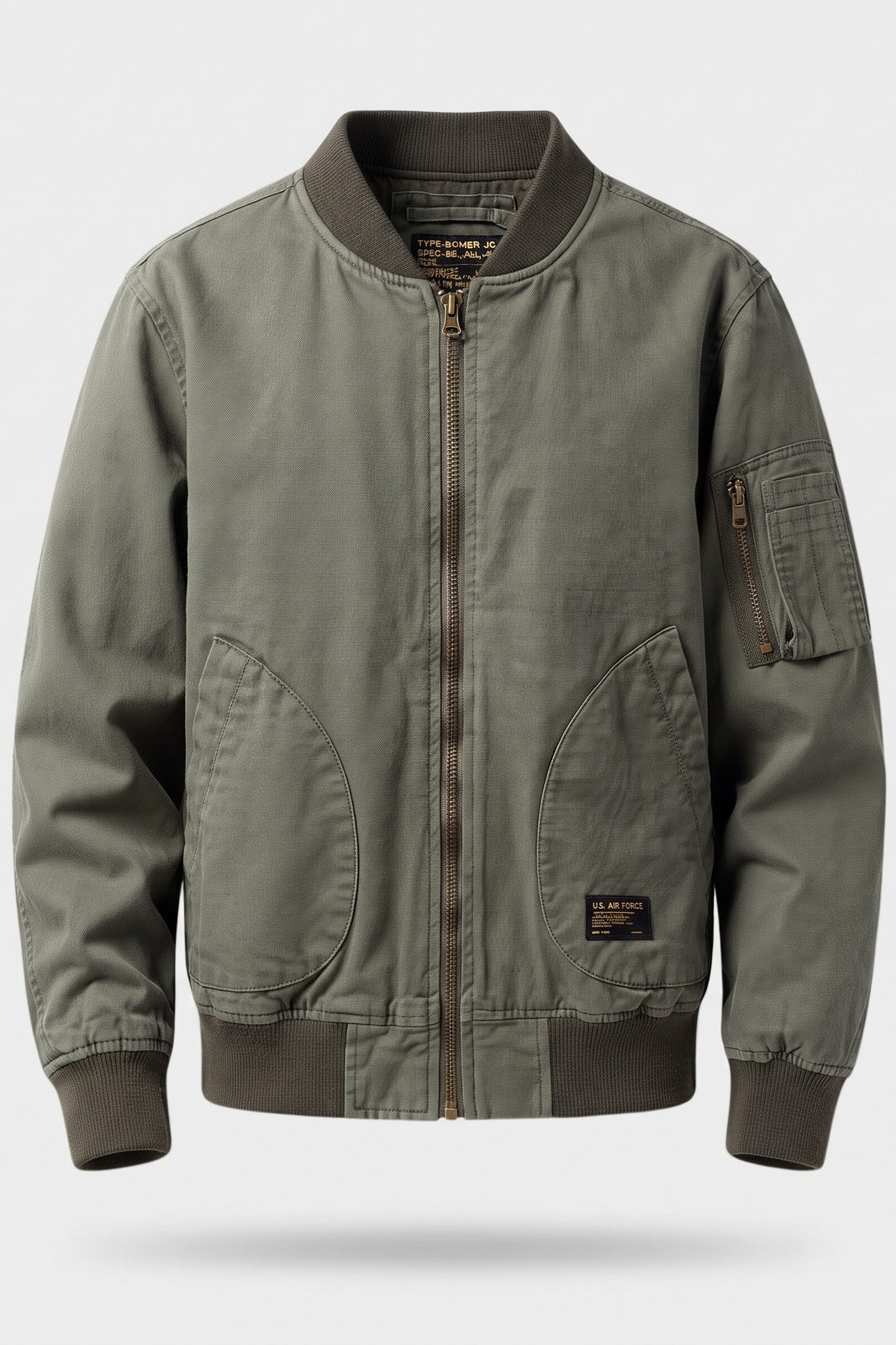 Herren Bomberjacke mit Stehkragen | Casual — Grün — Packshot