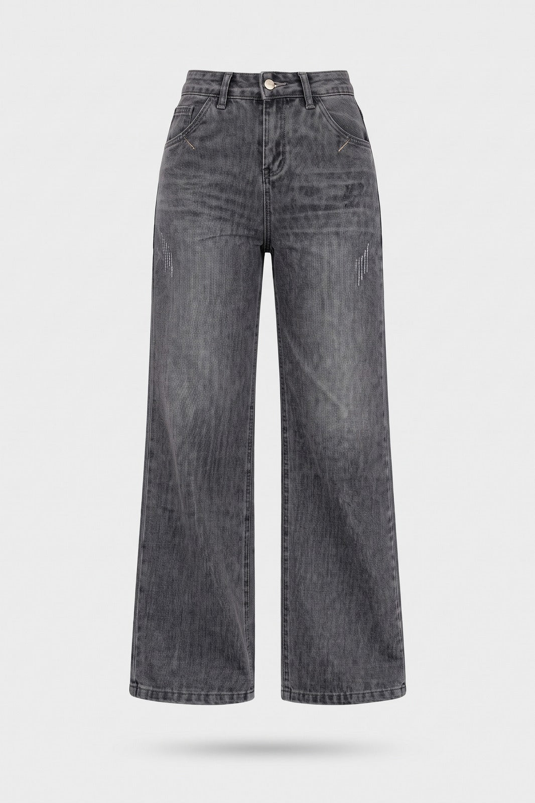Damen Weite Jeans | High-Waist — Hellgrau — Packshot