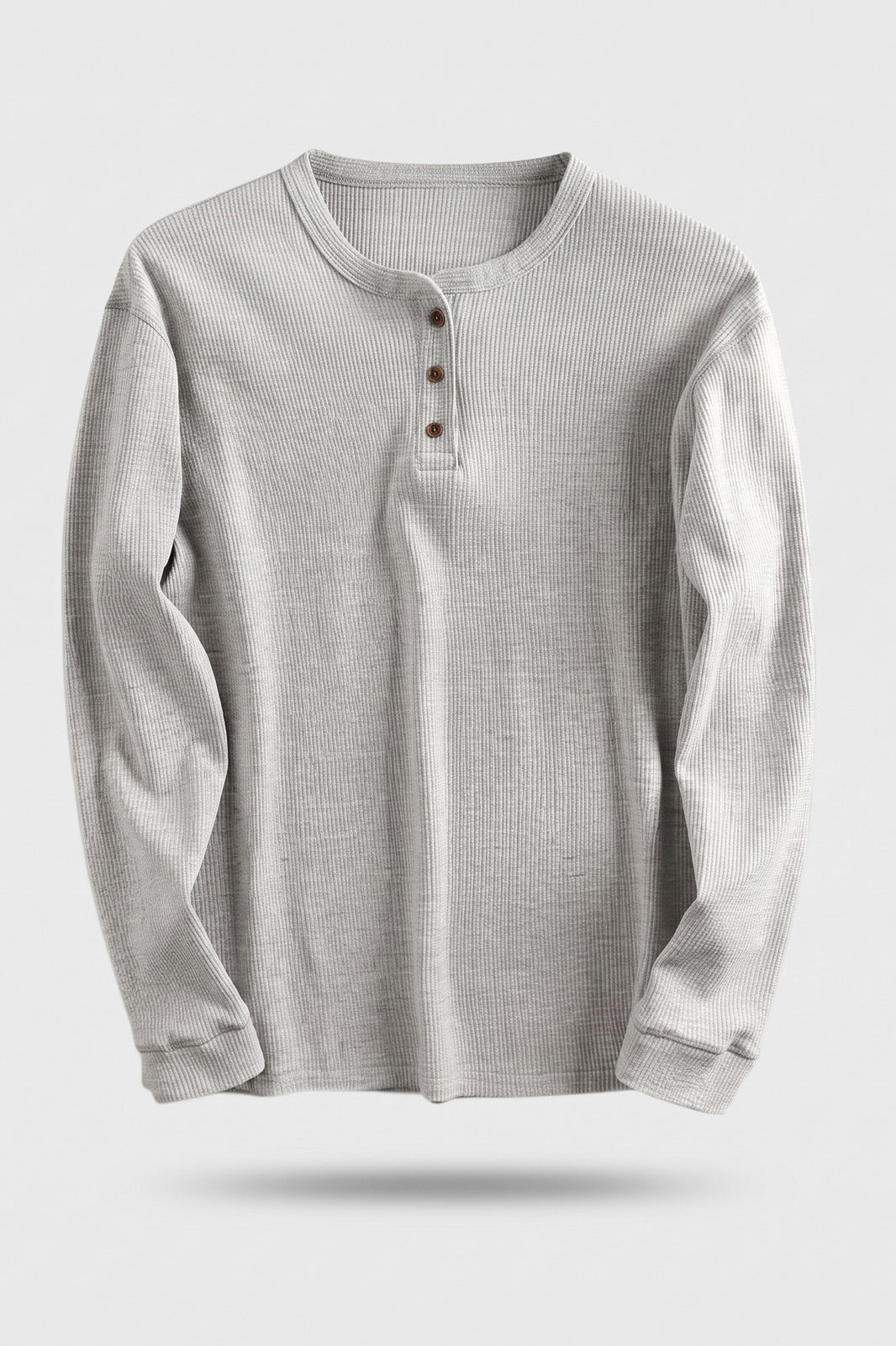 Herren Henley-Shirt | Knopfleiste — Hellgrau — Packshot