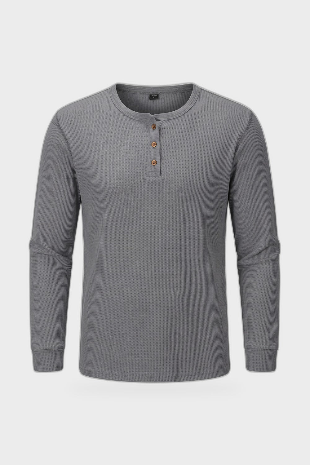 Herren Henley-Shirt | Knopfleiste — Hellgrau — Produktansicht