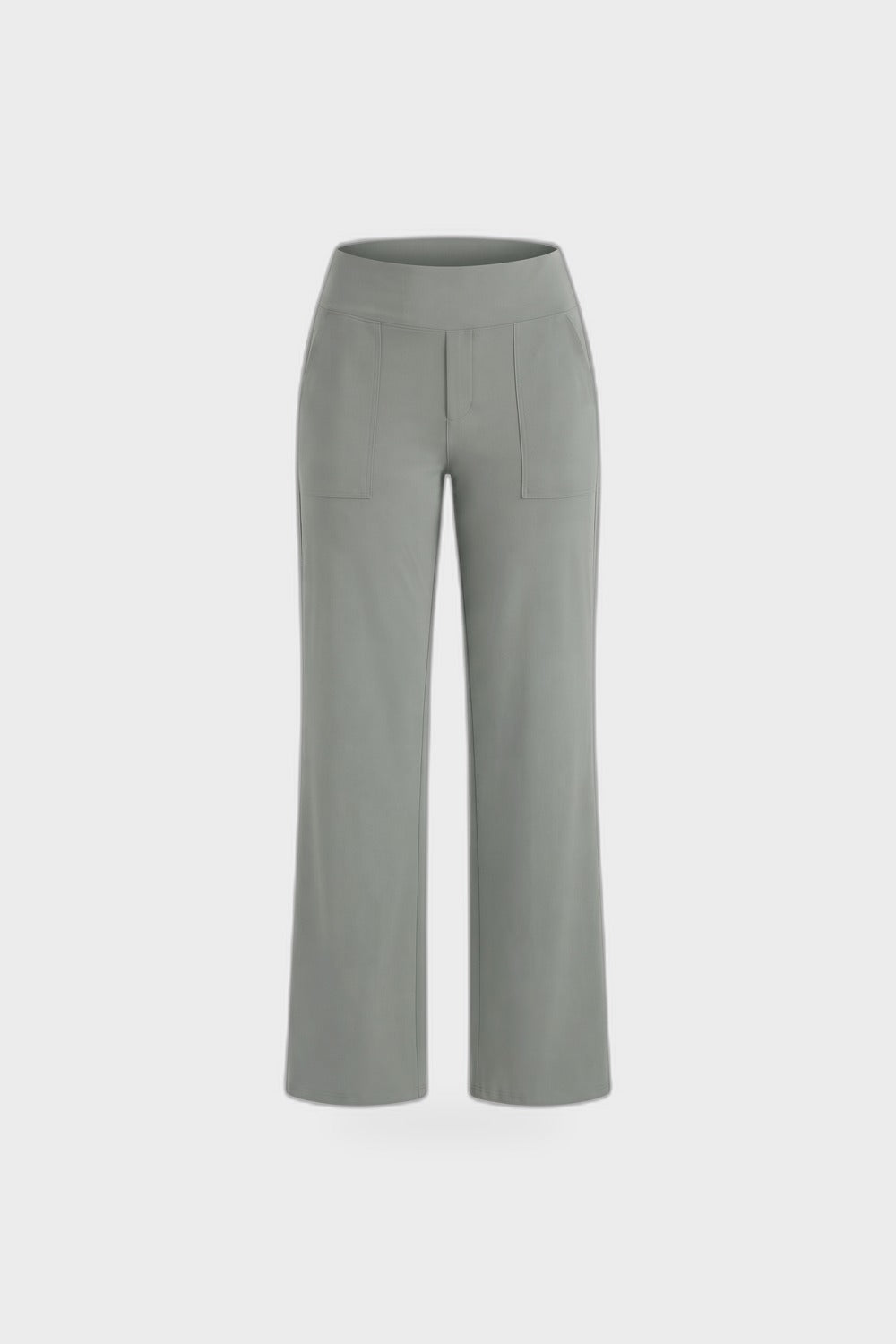 Damen Stretchhose | Hoher Bund — Hellgrau — Produktansicht