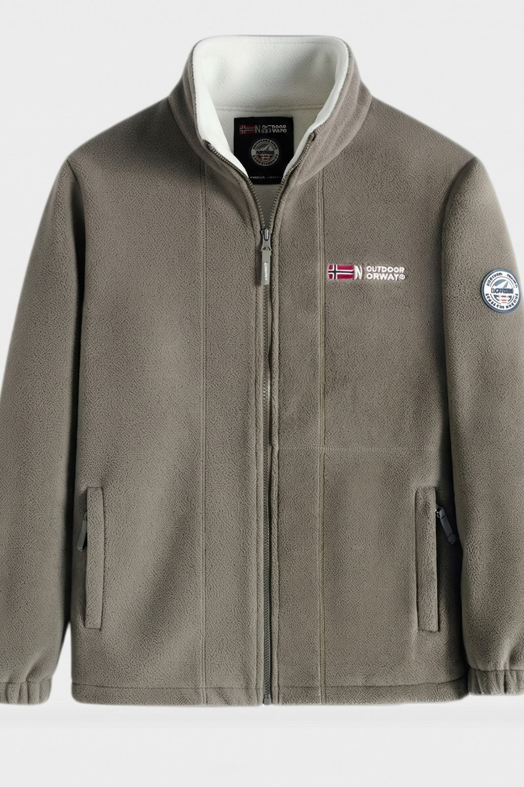 Herren Fleecejacke | Sportlicher Look — Khaki — Packshot