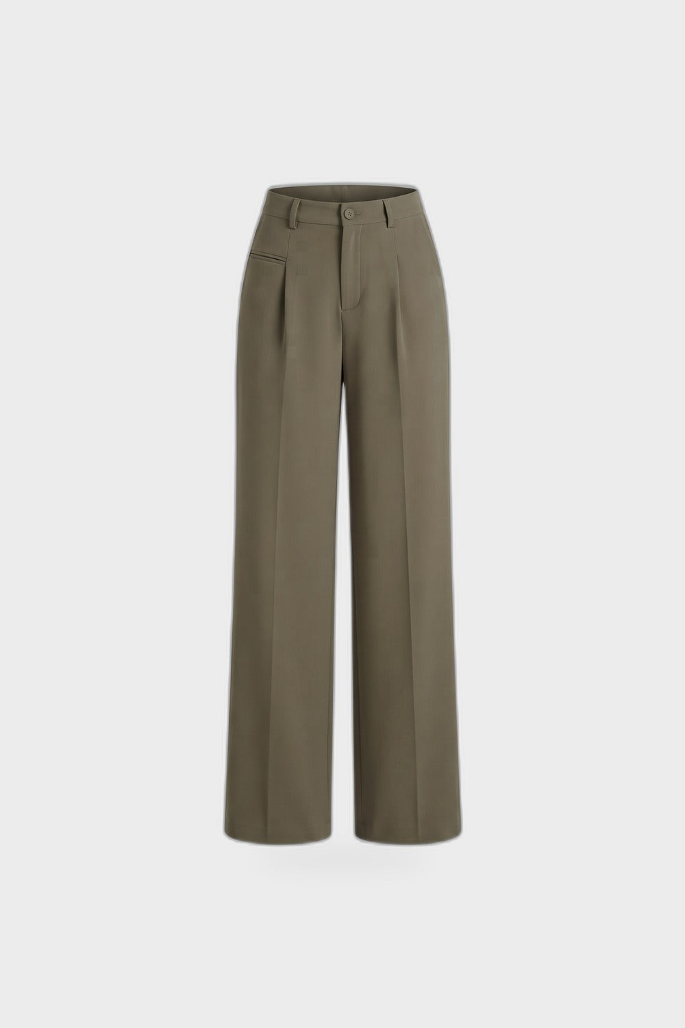 Damen Lockere Palazzohose | Bundfalten — Khaki — Produktansicht