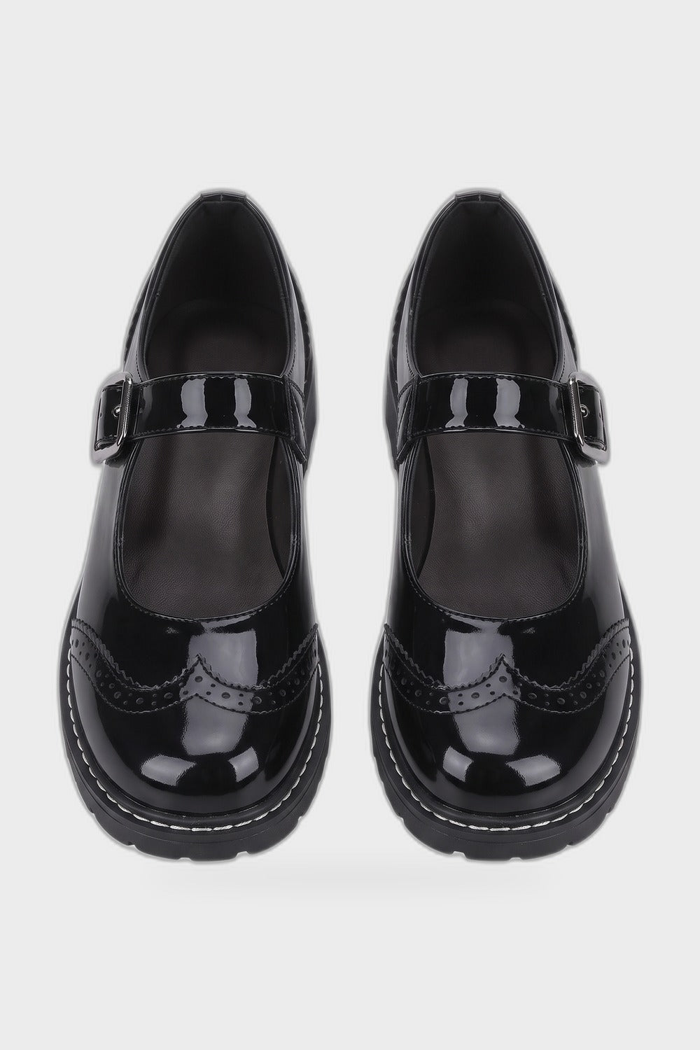 Damen Mary-Jane-Schuhe | Vintage-Stil — Lackschwarz — Produktansicht
