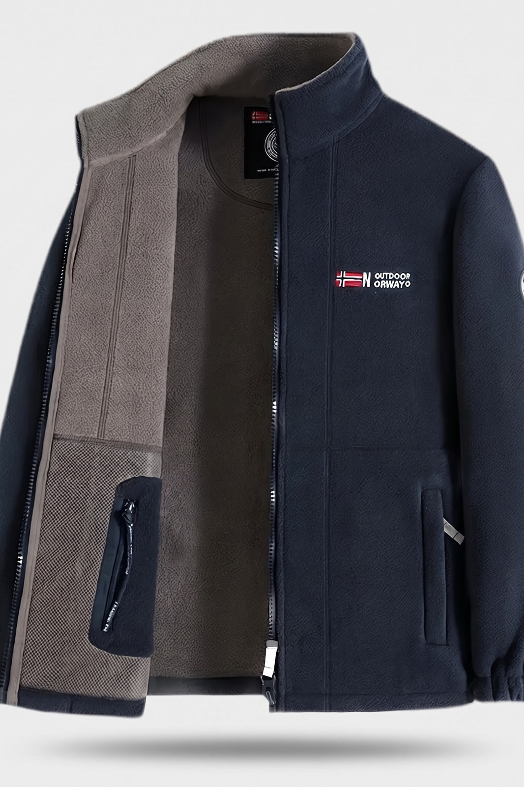 Herren Fleecejacke | Sportlicher Look — Marineblau — Packshot