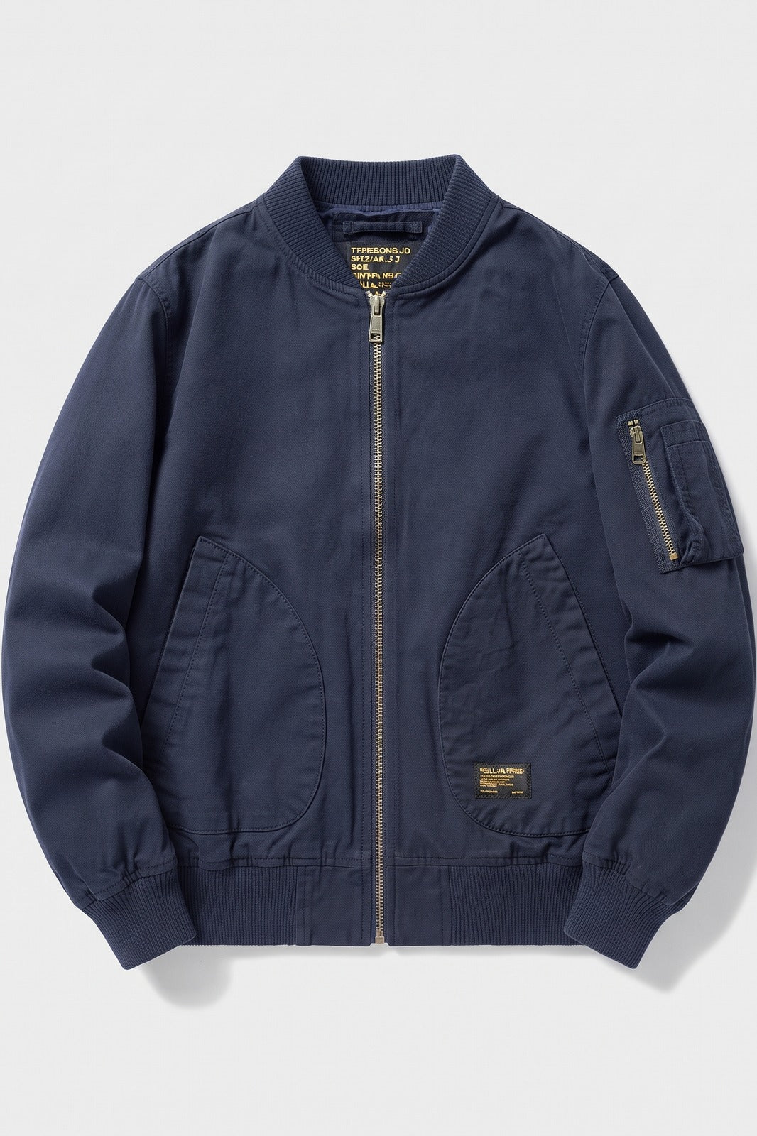 Herren Bomberjacke mit Stehkragen | Casual — Marineblau — Packshot