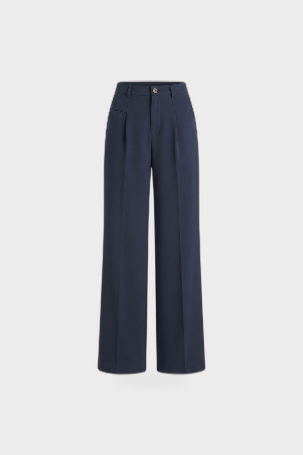 Damen Lockere Palazzohose | Bundfalten — Marineblau — Produktansicht