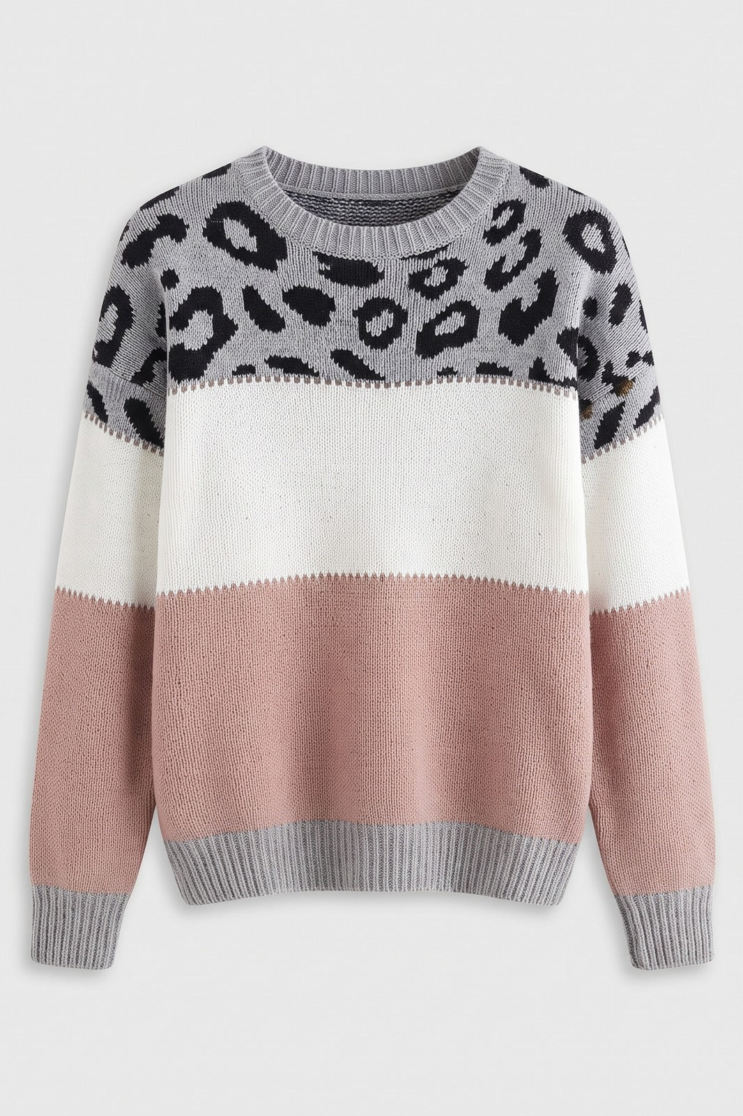 Damen Strickpullover | Farbblock-Design — Rosa — Packshot