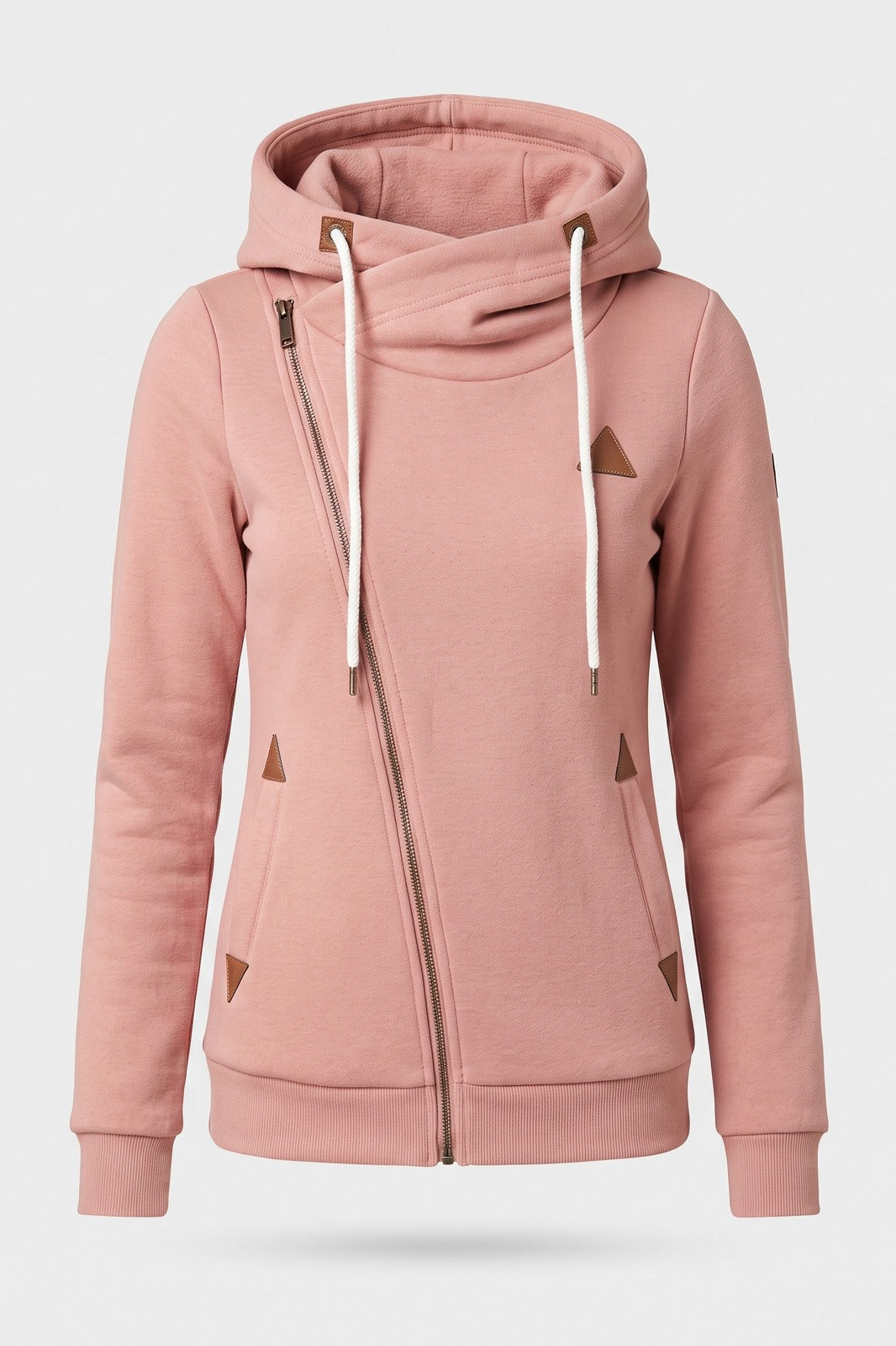 Damen Kapuzenjacke | Asymmetrischer Zip — Rosa — Packshot