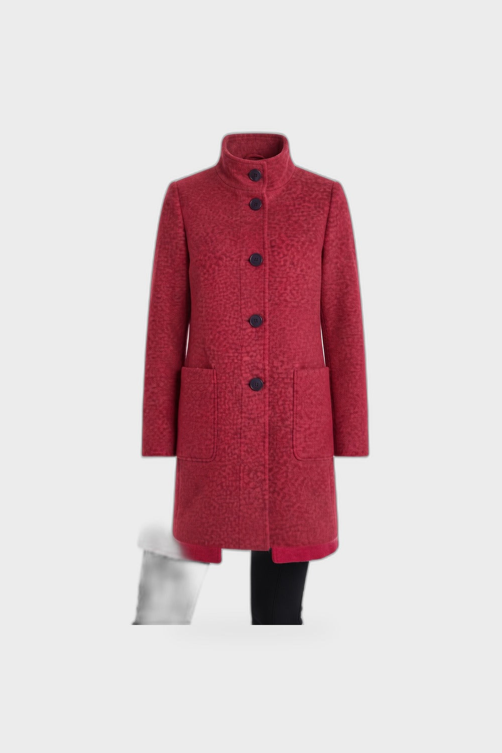 Damen Taillierter Mantel | Stehkragen — Rosa — Produktansicht