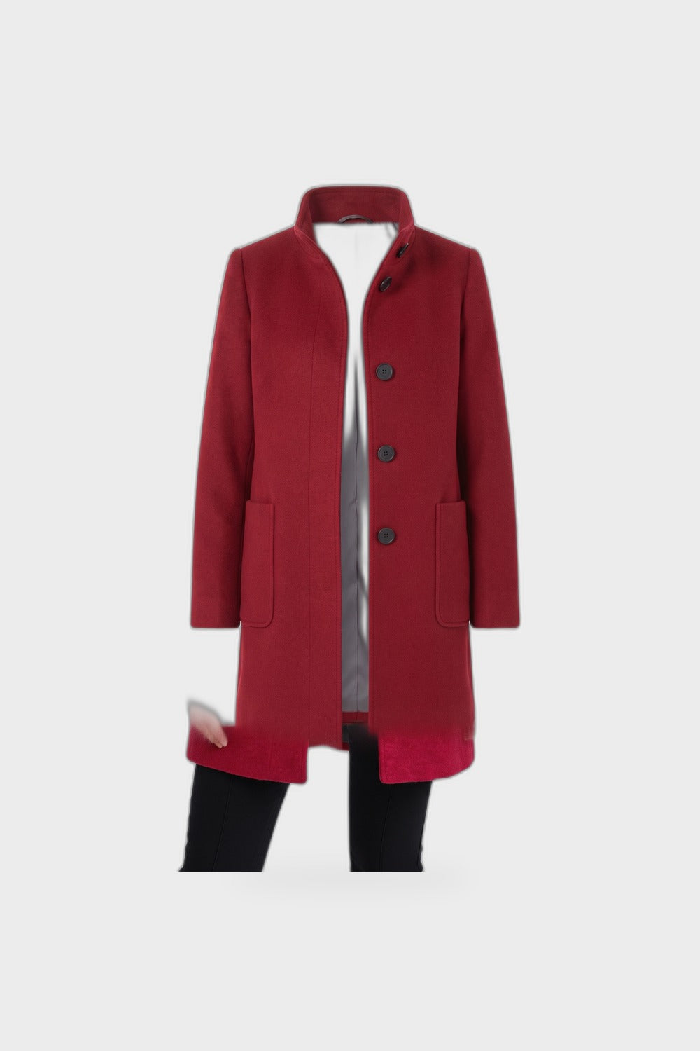 Damen Taillierter Mantel | Stehkragen — Rosa — Produktansicht