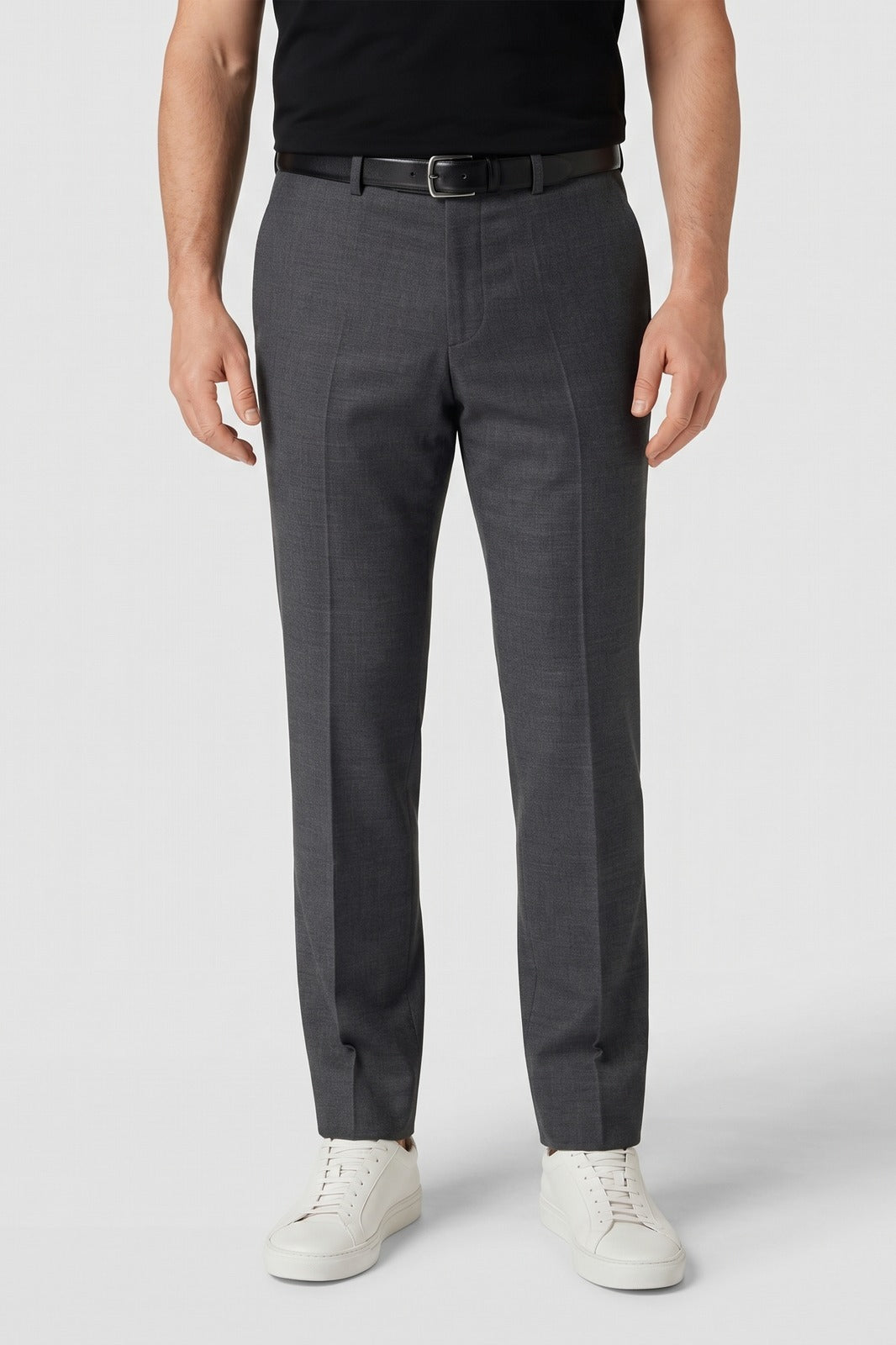 Herren Hemd-Hose-Set | Business-Casual — Schwarz — Vorderansicht — am Modell