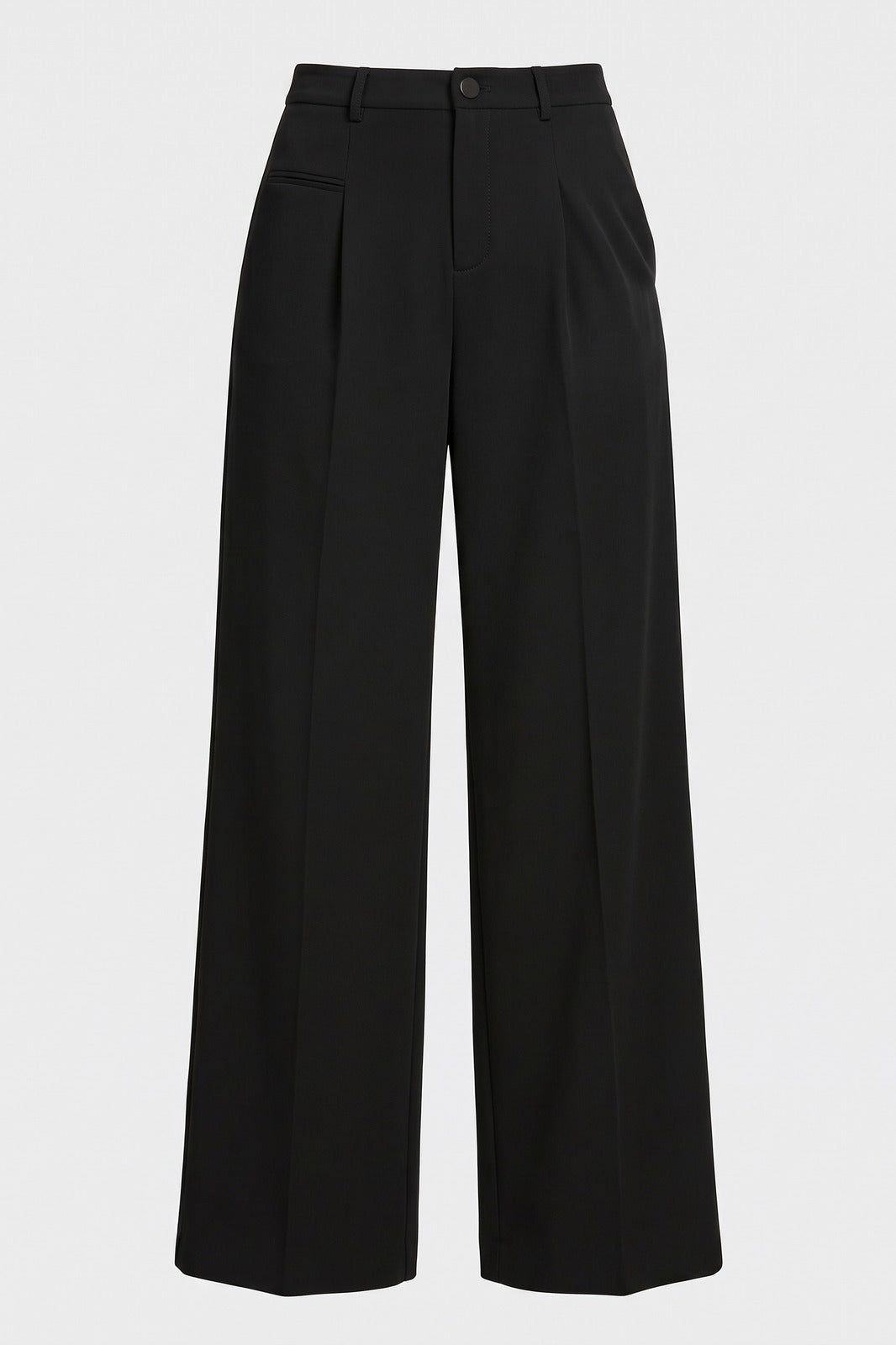 Damen Lockere Palazzohose | Bundfalten — Schwarz — Packshot