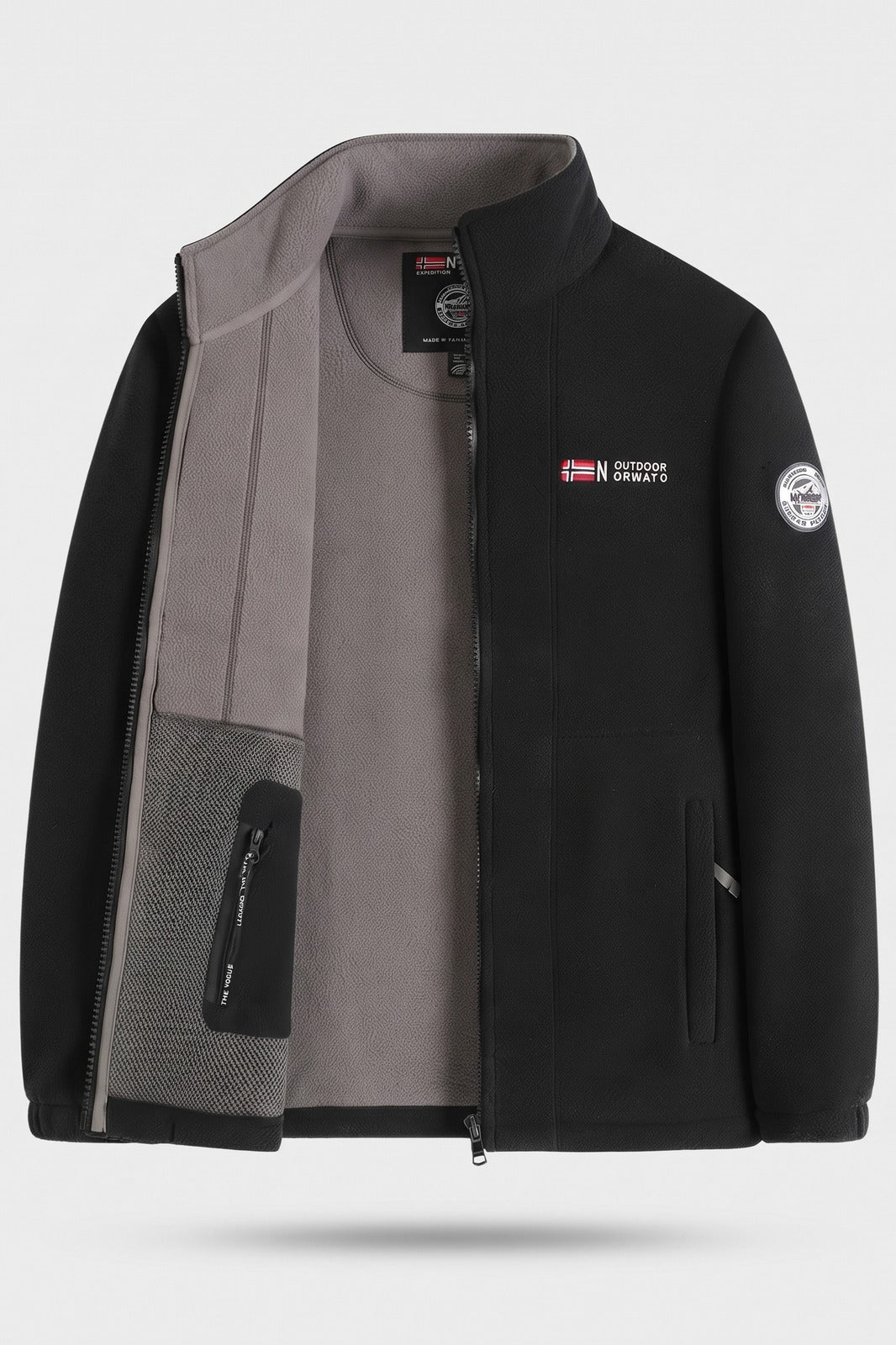 Herren Fleecejacke | Sportlicher Look — Schwarz — Packshot
